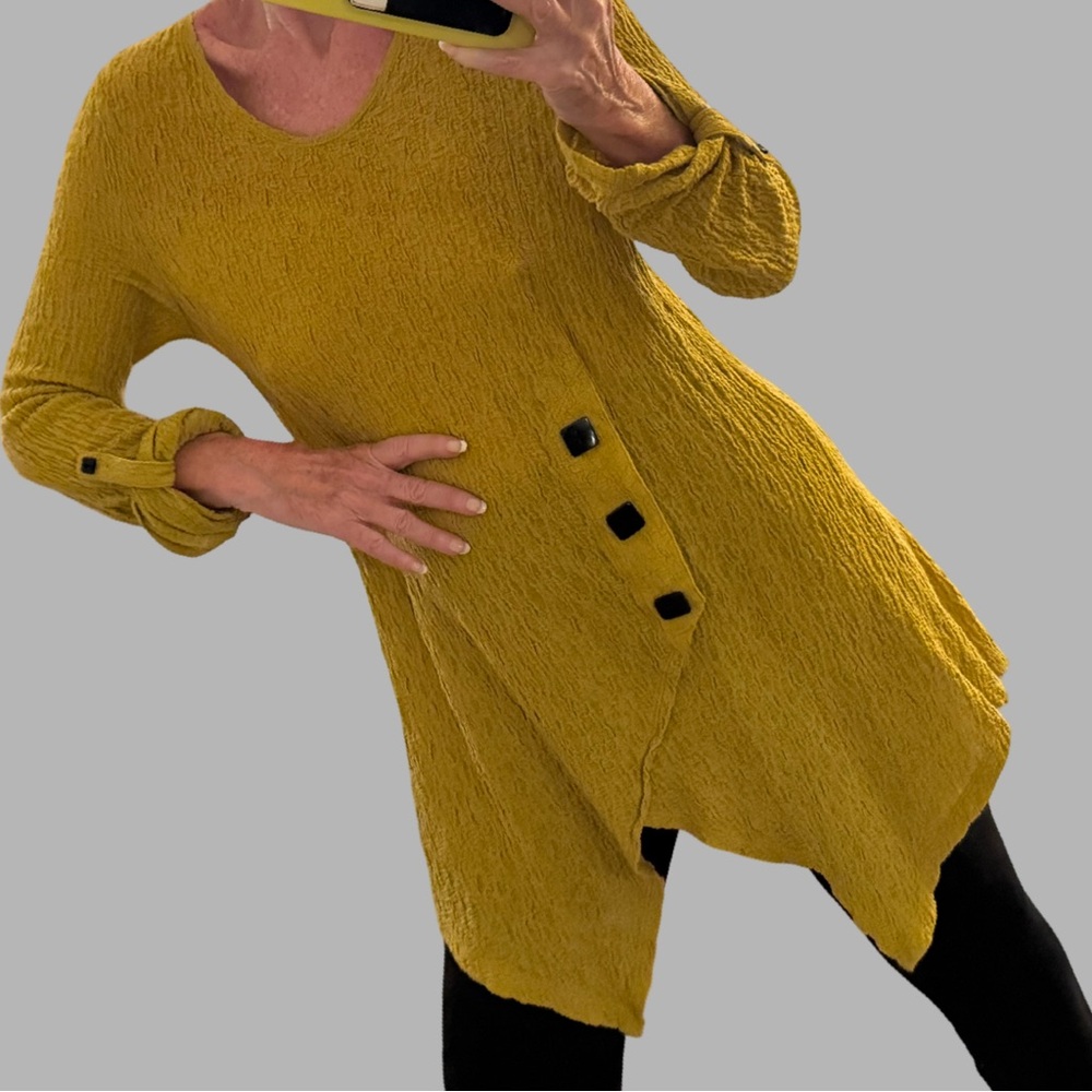 Peck and Peck mustard hankerchief hem tunic/dress